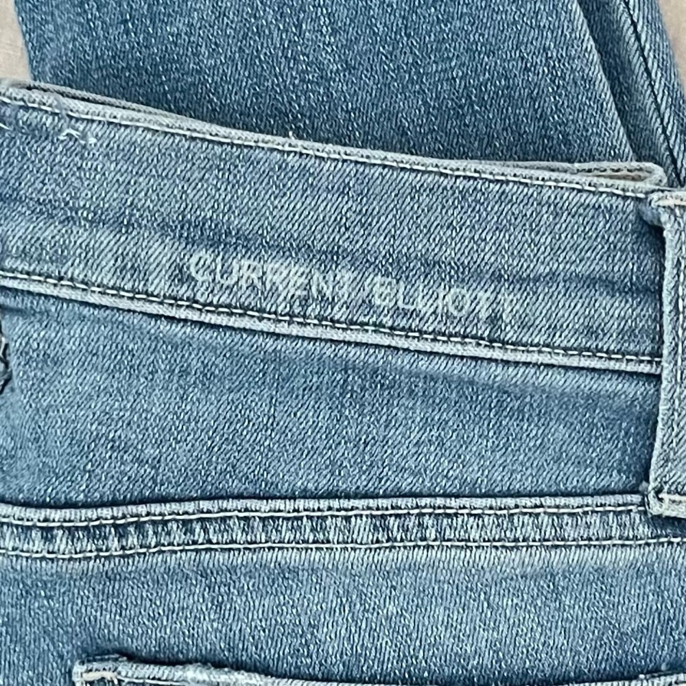Current Elliott Women's Denim Jeans Size 24 Blue Skinny Mid Rise Split Hem - Picture 5 of 6